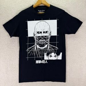 Attack on Titan Graphic Print Anime Manga T-Shirt Black‎ Men's Size S